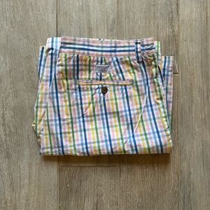 Vineyard Vines Pastel Plaid Flat Front Club Shorts
